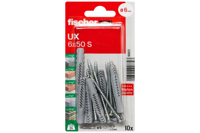 Diblu cu surub UX 6x50 mm S K NV - 10 buc [2]