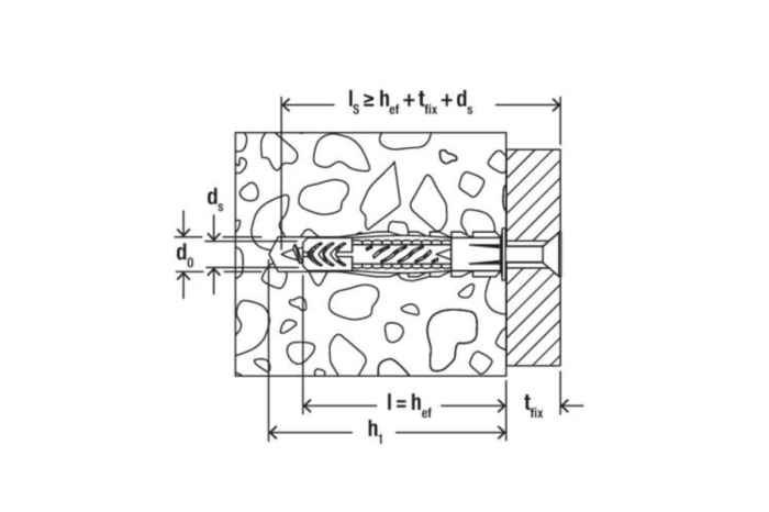 Diblu cu surub UX 8x50 mm S K NV - 5 buc [6]