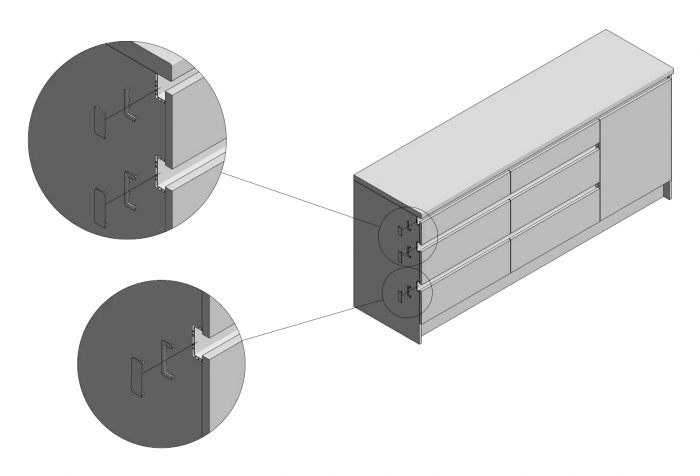 Element capat deschis pentru profil aluminiu VELLO C, gri [2]