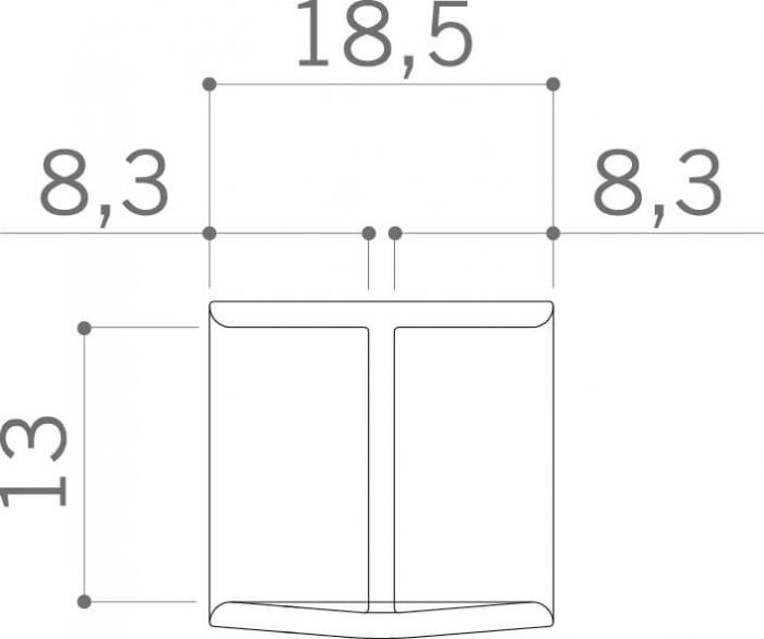 Element imbinare tip H 100 mm pentru plinta PVC, aluminiu [2]