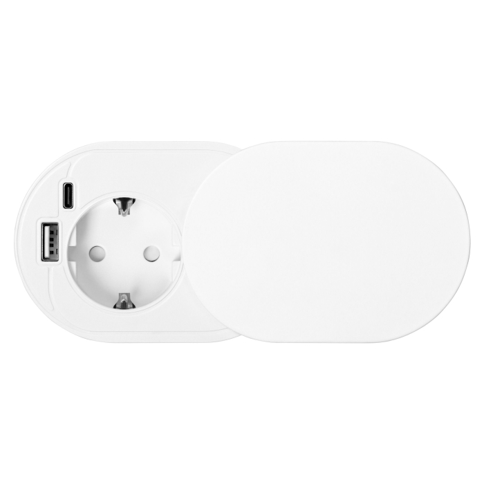Priza SLIDE Schuko, USB A + C, cablu 1.9 m, 60 mm, alb mat [3]