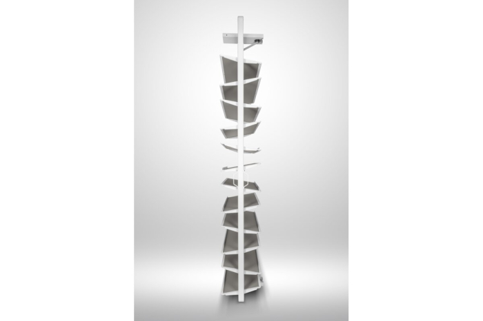 Suport pantofi rotativ ELITE, 12 rafturi, H1890-2040 mm, soft-close, alb [3]