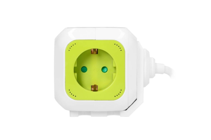 Prelungitor 4 prize Schuko, 2 x USB A, IP20, cablu 1.4 m, verde [2]