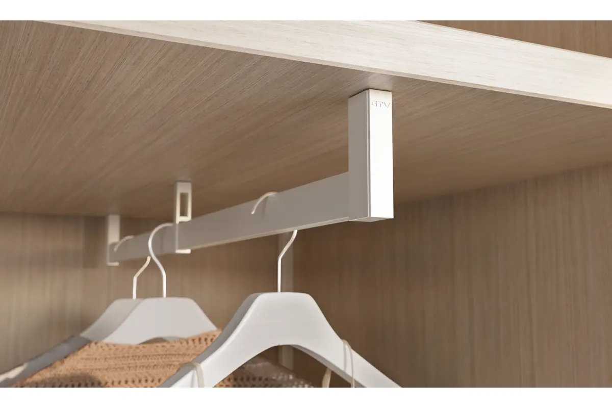 Bara haine DUO, canal LED, suporti laterali inclusi, L=3 m, alb mat [5]
