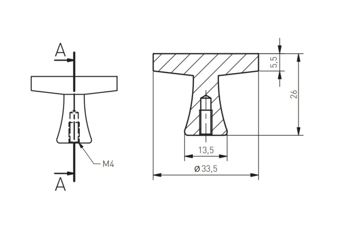 Buton mobila DUNE 33x26 mm, casmir [4]