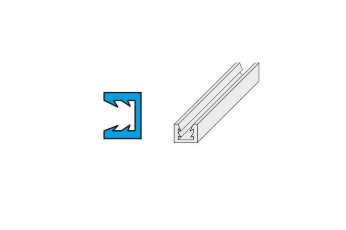 Garnitura profil (rama) aluminiu S01/ S02 NEW, sticla 4 mm, gri - 1 m [2]