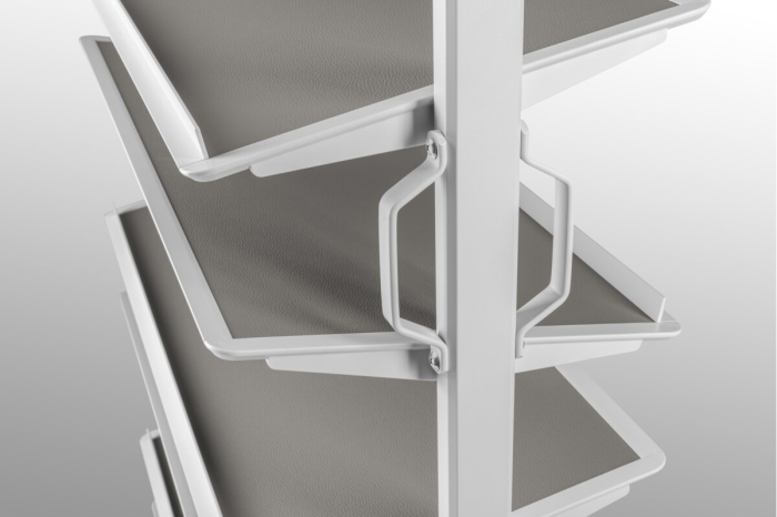 Suport pantofi rotativ ELITE, 10 rafturi, H1610-1760 mm, soft-close, alb [5]