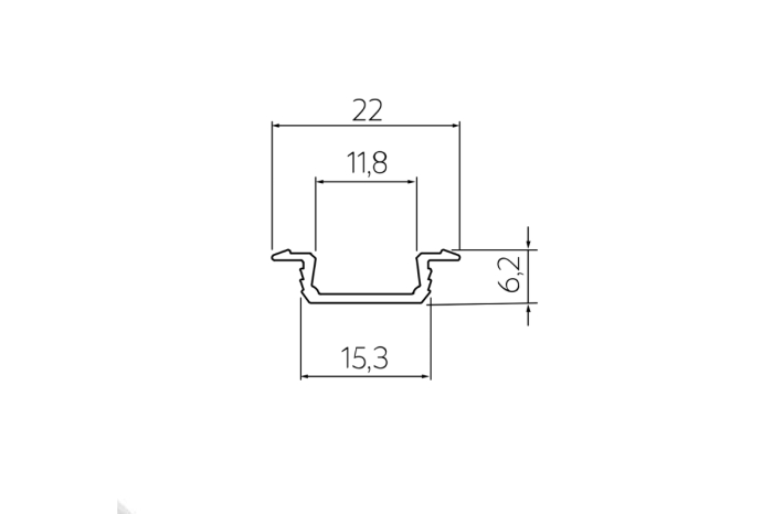 Profil LED incastrat GLAX, 3 m, auriu [2]