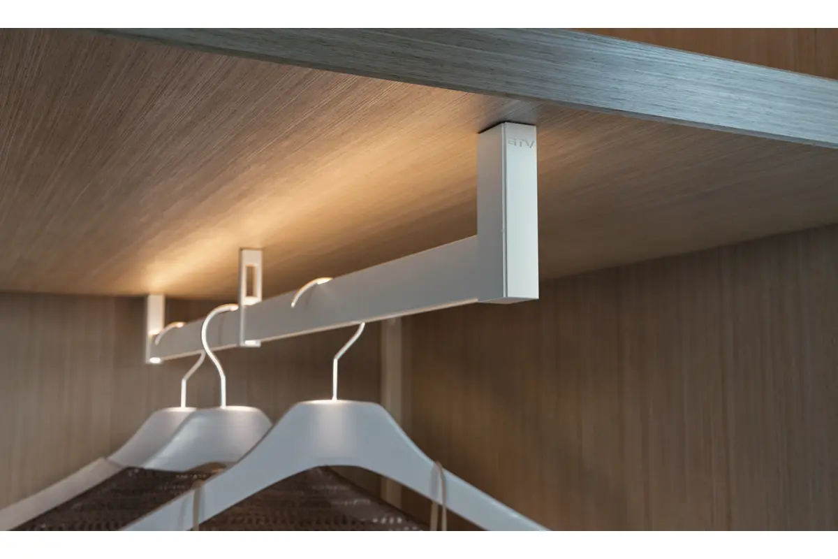 Bara haine DUO, canal LED, suporti laterali inclusi, L=3 m, alb mat [6]