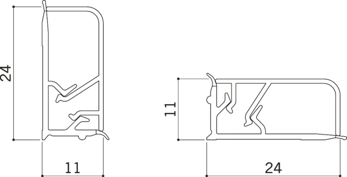 Inaltator blat rectangular 11x24 mm, 4 m, aluminiu [7]