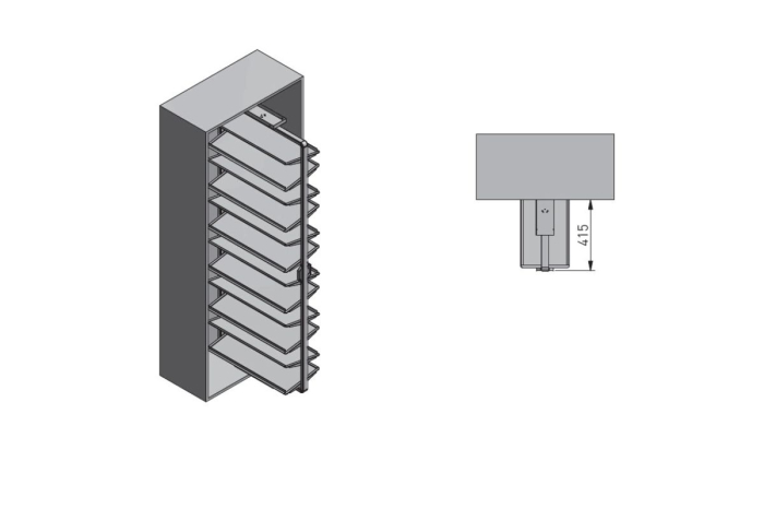 Suport pantofi rotativ ELITE, 10 rafturi, H1610-1760 mm, soft-close, antracit [9]