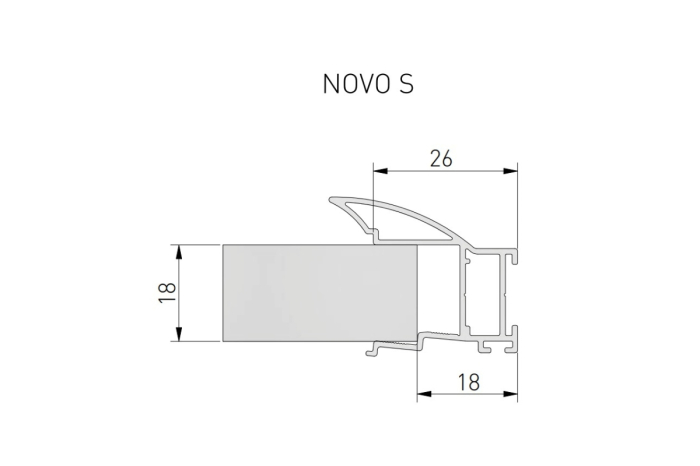 Profil maner NOVO S 2.7 m, pal 16/18 mm, sticla 4 mm, auriu [4]