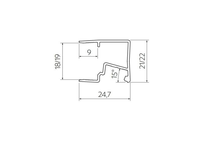 Profil LED MINI, one side, pal 18 mm, 3 m, gri [3]