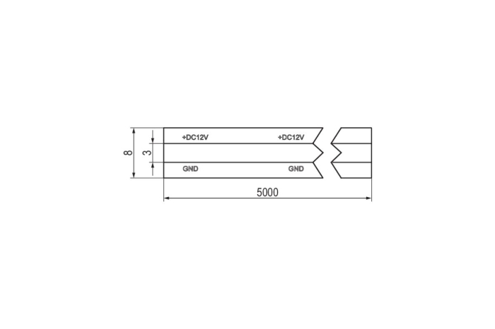 Banda LED COB 8 mm, SHINE FREE CUT, 12V, 65W, 3000K, lumina calda, IP20, 5 m [3]