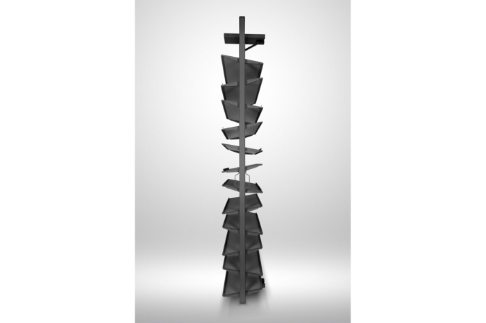 Suport pantofi rotativ ELITE, 12 rafturi, H1890-2040 mm, soft-close, antracit [7]