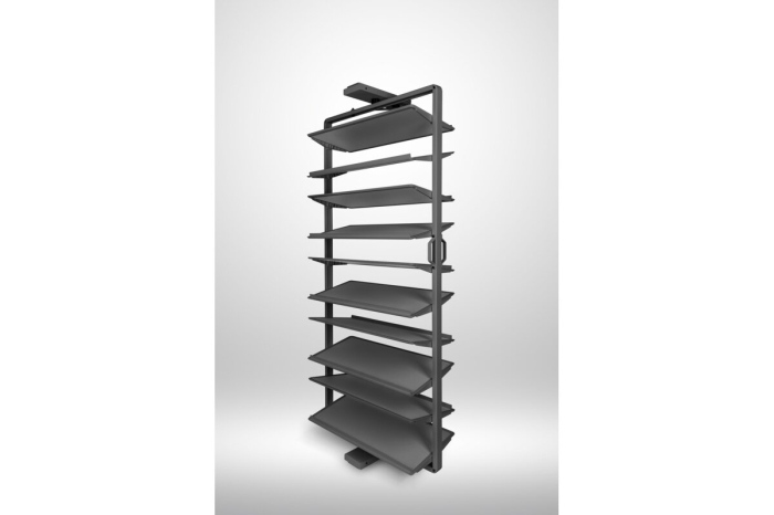 Suport pantofi rotativ ELITE, 10 rafturi, H1610-1760 mm, soft-close, antracit [4]