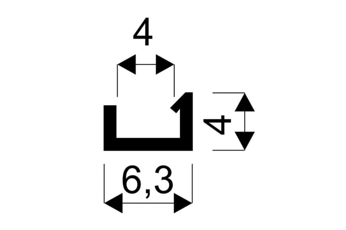 Garnitura profil (rama) aluminiu S01, sticla 4 mm, neagra [2]