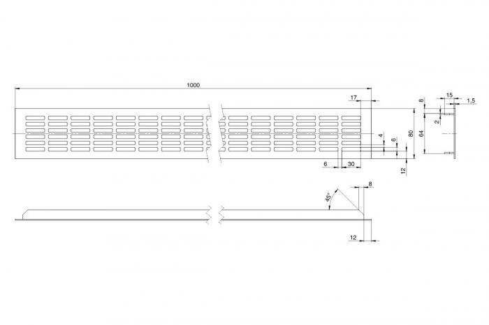 Grila ventilatie aluminiu, negru mat [2]