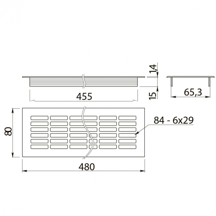 Grila ventilatie aluminiu, negru mat [2]