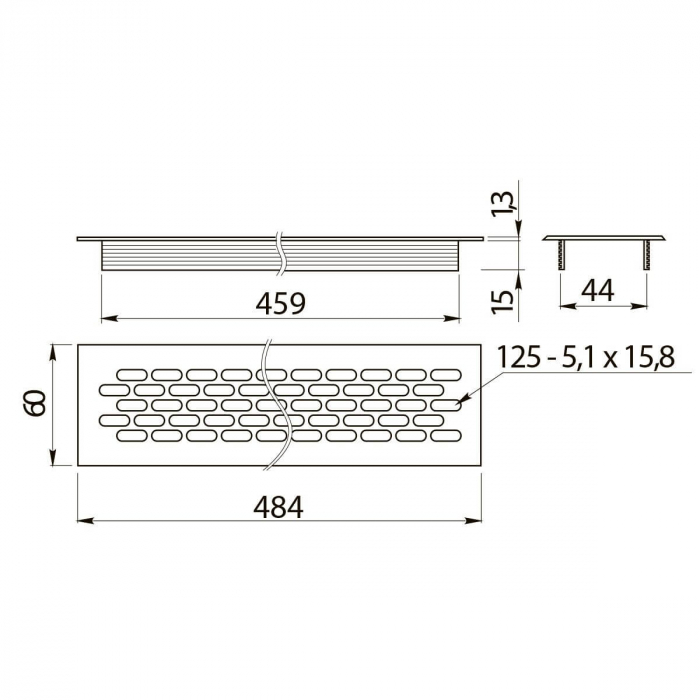 Grila ventilatie aluminiu, negru mat [2]