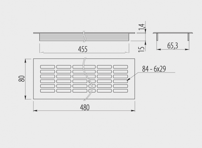 Grila ventilatie aluminiu, gri [2]