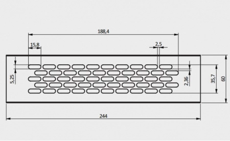 Grila ventilatie aluminiu, 245x60 mm, gold [3]