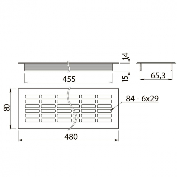 Grila ventilatie aluminiu, alb mat [2]