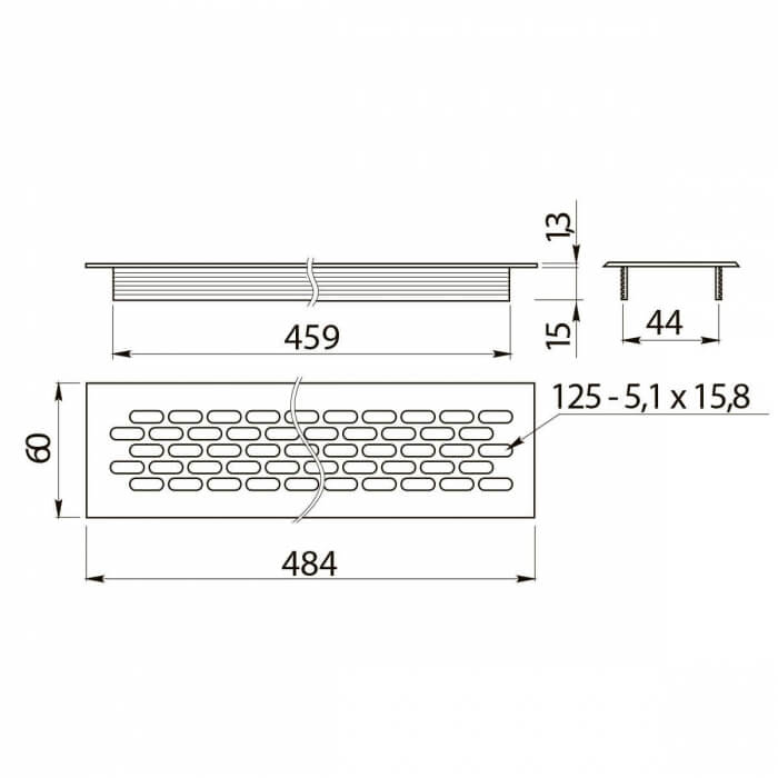 Grila ventilatie aluminiu, alb mat [2]