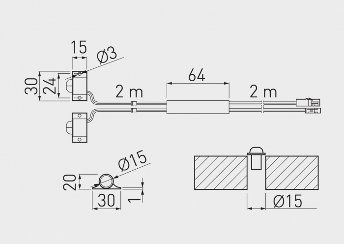 Intrerupator banda led cu 2 senzori de miscare PIR II, cablu inclus [4]