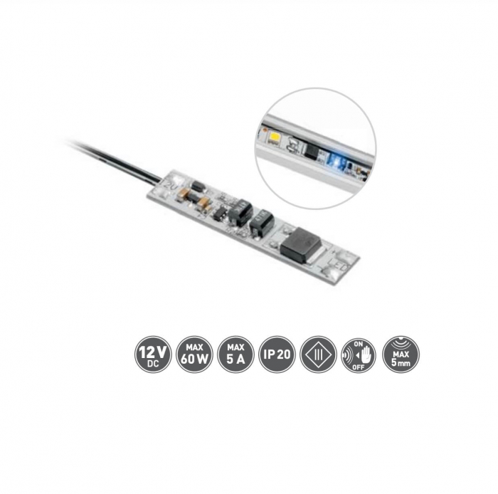 Intrerupator cu senzor pentru banda led cu montaj in profil, cablu 2 ml inclus [2]