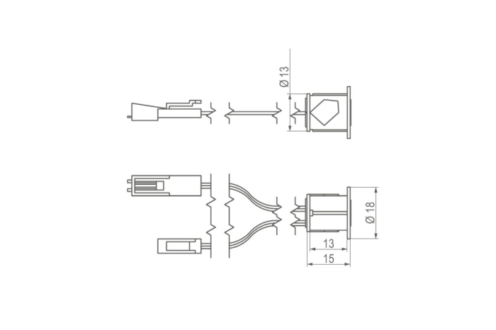 Intrerupator banda LED W18, 12V, 36W, cablu 2x1 m, alb [2]