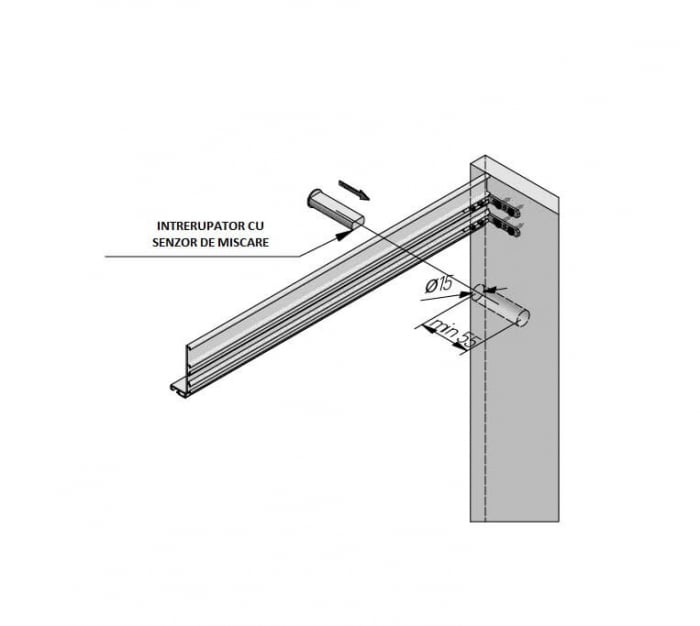 Intrerupator cu touch/ senzor banda LED, negru mat [3]