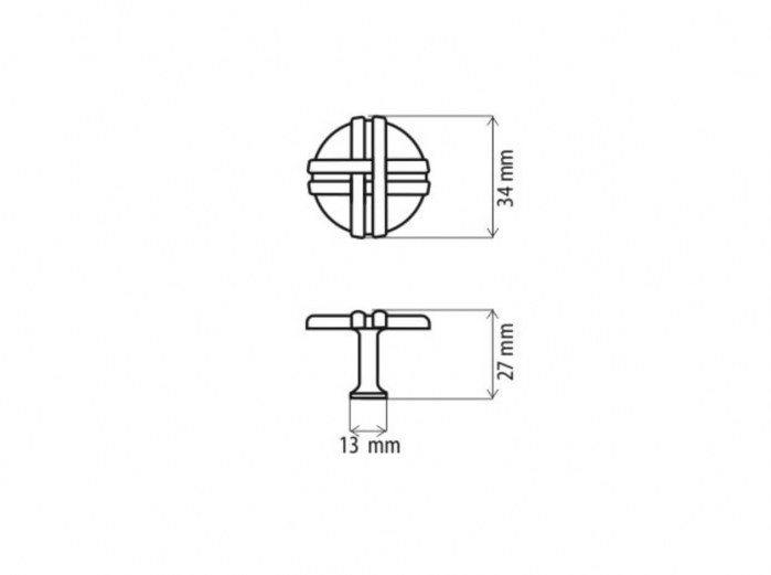 Buton mobila K100 34x27 mm, alama antichizata [2]