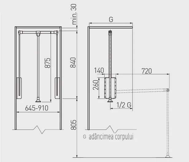 Lift haine 645-910 mm, 8 kg, negru/aluminiu [2]
