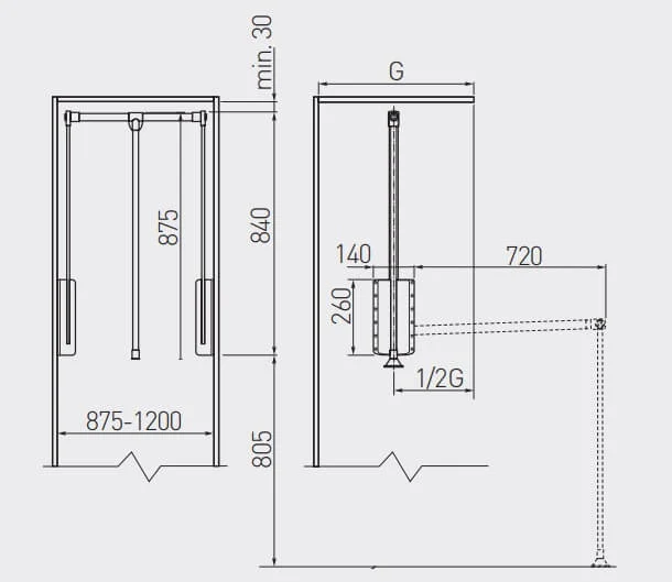 Lift haine 875-1200 mm, 8 kg, negru/aluminiu [2]