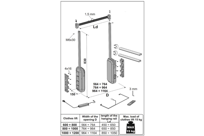 Lift haine electric QUEEN, 15 kg, grafit [3]