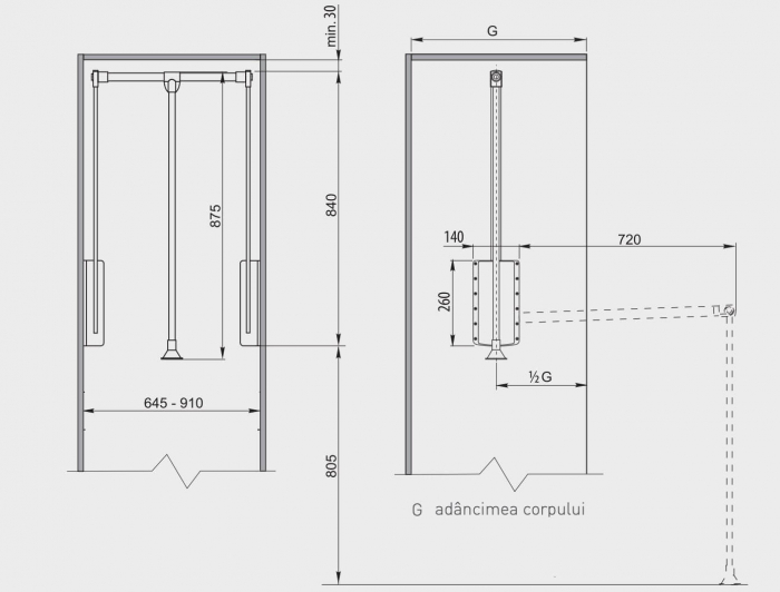 Lift haine reglabil 645-910 mm, antracit [3]