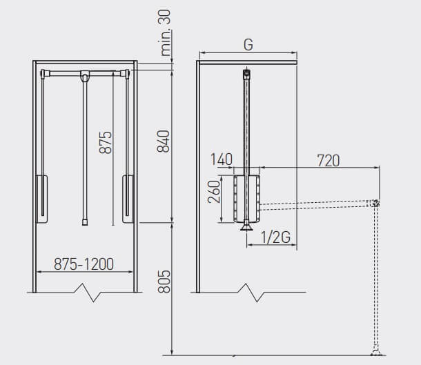 Lift haine reglabil 875-1200 mm, alb [4]