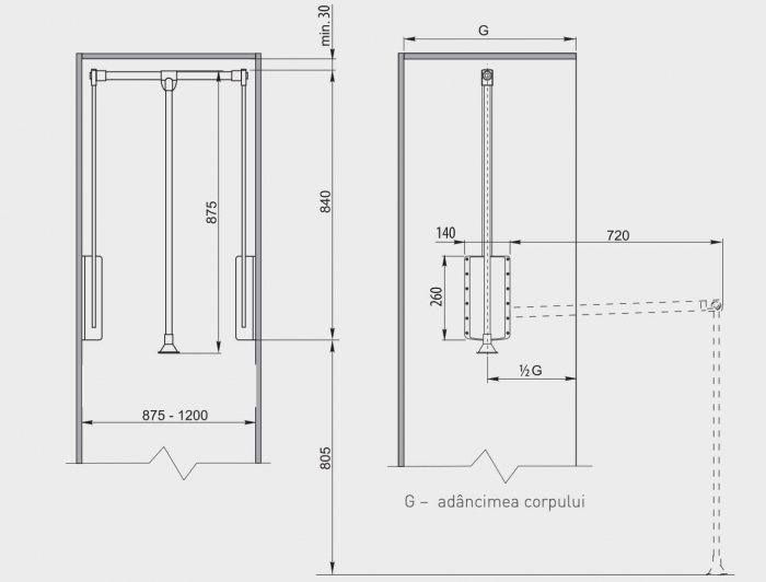 Lift haine reglabil 875-1200 mm, antracit [3]