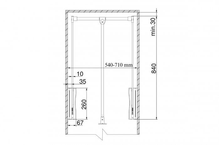 Lift umerase reglabil 540-710 mm, negru mat [2]