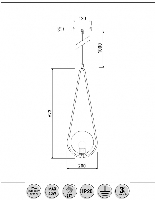 Lustra CIKLOP 20 cm, E27, gold [6]