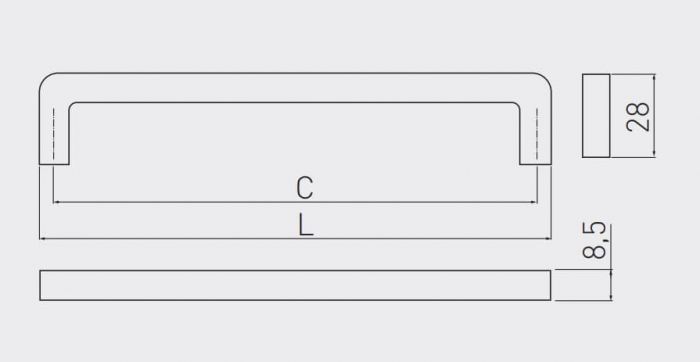 Maner mobila BAGIO 128 mm, aluminiu [2]
