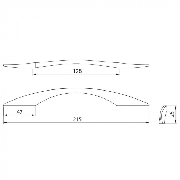 Maner mobila EAST 128 mm, inox [4]
