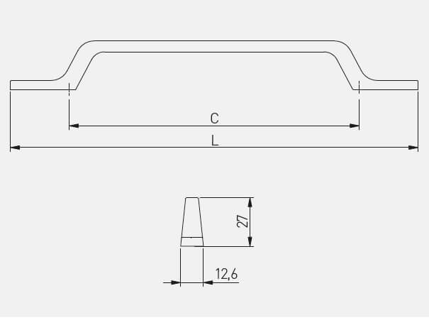 Maner mobila FLAVIO 96 mm, inox [2]