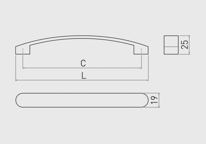 Maner mobila GENUA 160 mm, aluminiu [2]