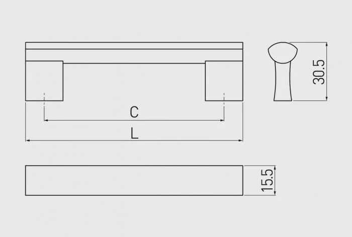 Maner mobila B311 96 mm, aluminiu [3]
