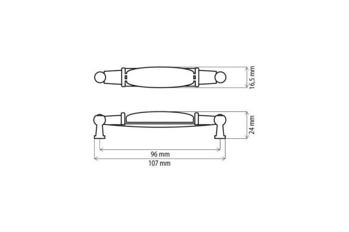 Maner mobila bucatarie DP21 MLK3 96 mm, alama antichizata [2]