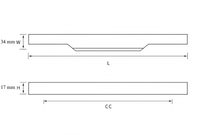 Fogantyú CROSS LINE 1200 mm, csiszolt arany [10]