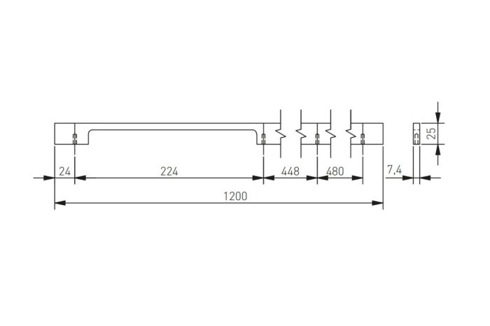 Maner mobila EXTEND 1200 mm, alb mat [3]