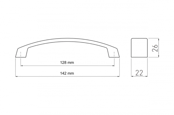 Maner mobila G1 128 mm, aluminiu [3]